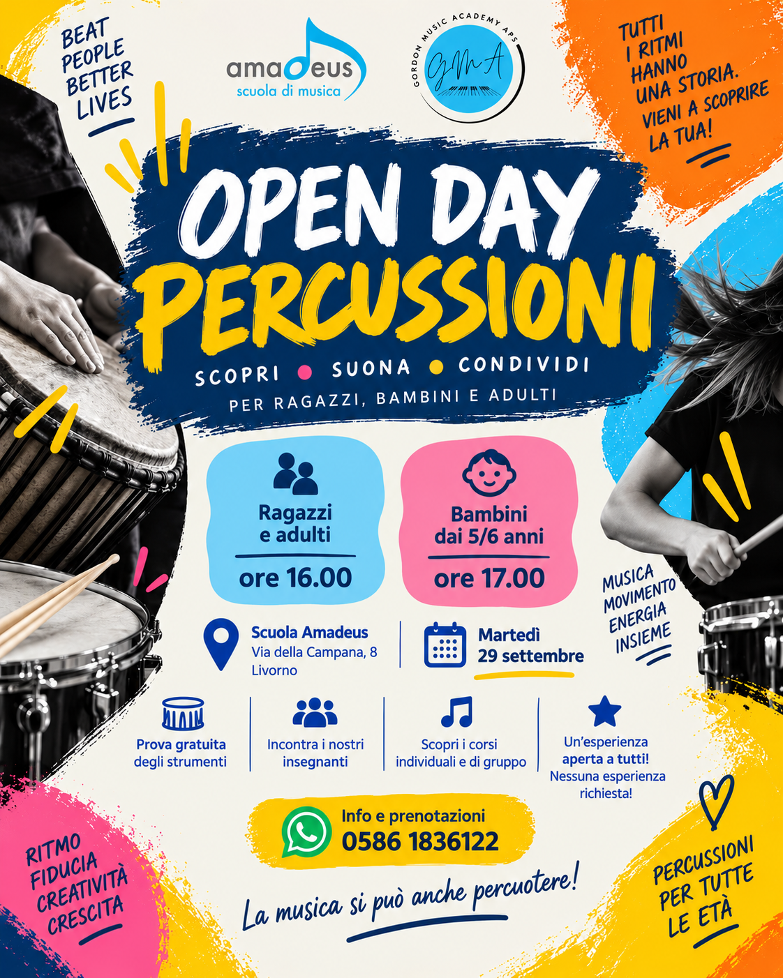 Open Day Percussioni Scuola Amadeus Livorno